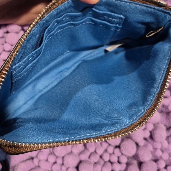Authentic Coach Brown and Blue Wristlet - Picture 5 of 12